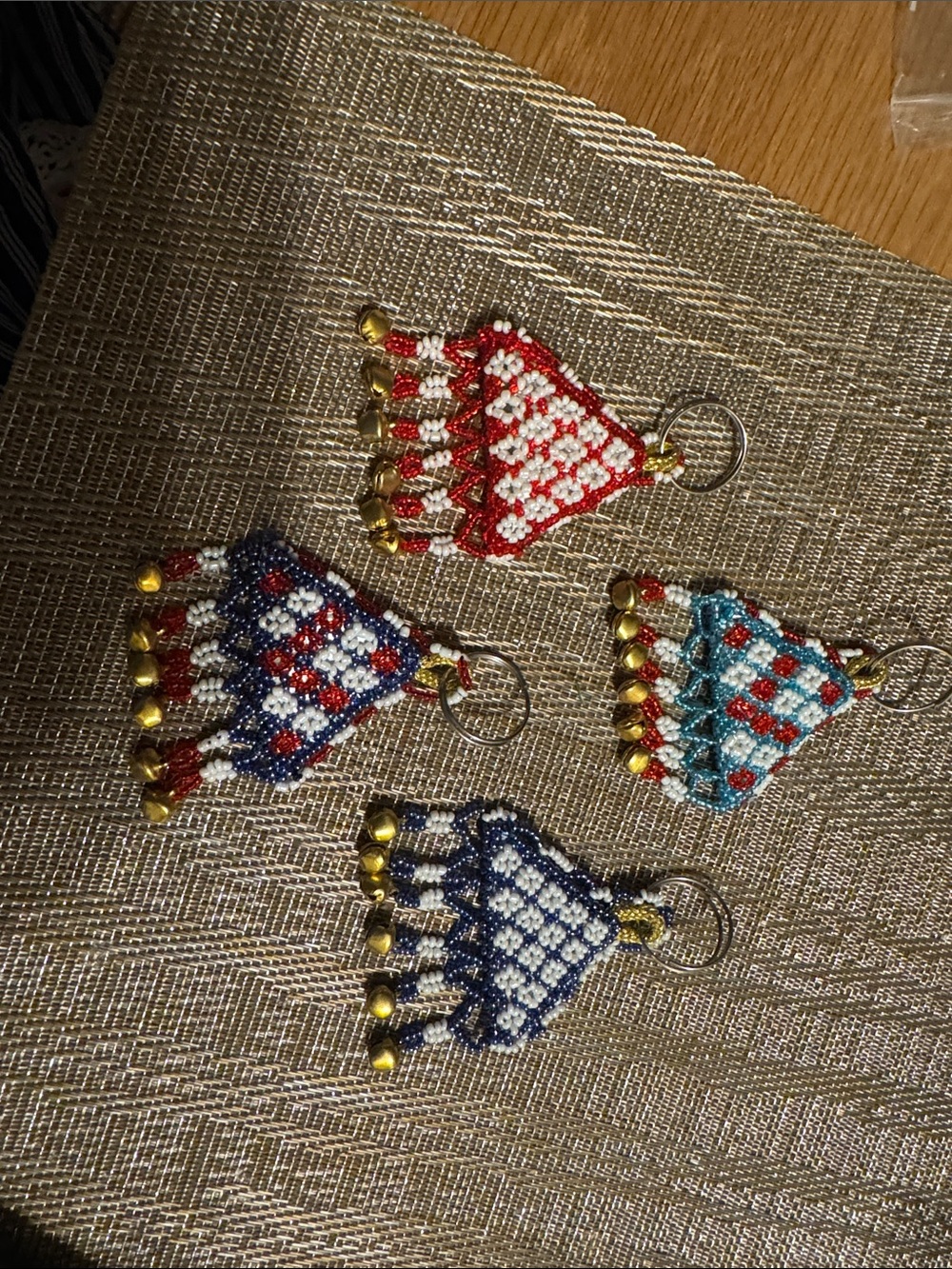 Hand Crafted Beaded Key chain Made in Pakistan by women 🎁1 for $8 .Two for $14